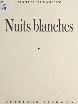 cover image of Nuits blanches